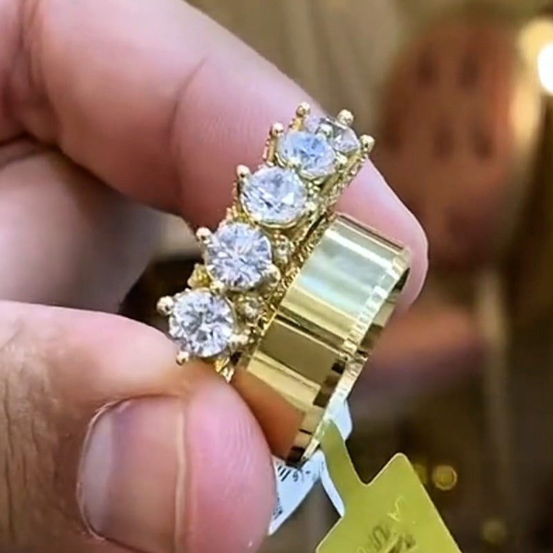 2ctw Round Cut Double Ring Set -JOSHINY