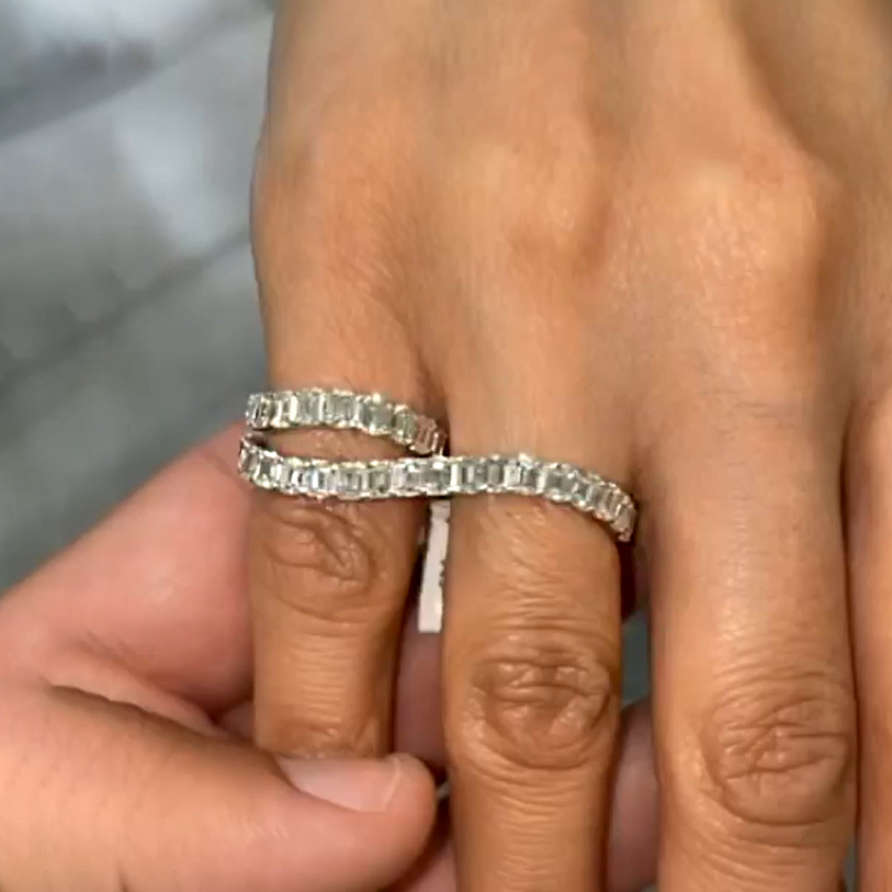 Modern 3 ctw Octagon Cut White Gemstone Wrap Ring -JOSHINY