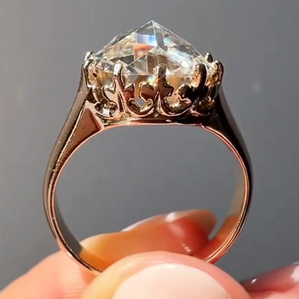 4.01ct Rose Cut Antique Ring -JOSHINY