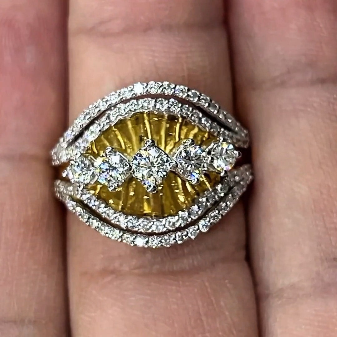 4.0ctw 5 Stone Elegant Gemstone Engagement Ring -JOSHINY