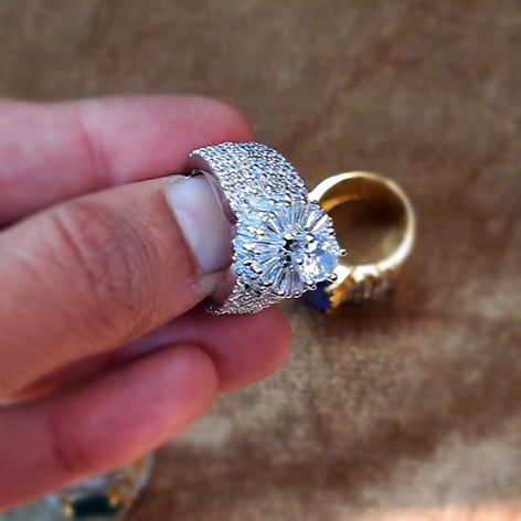 Classic 4 ctw Round Cut White Gemstone Engagement Ring -JOSHINY