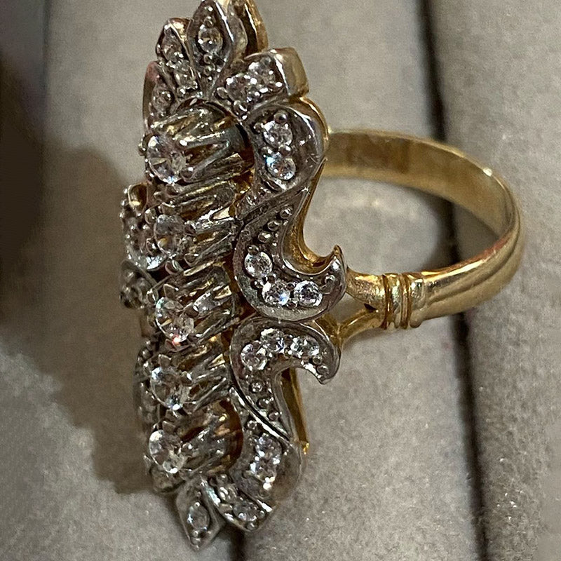 4.33ctw Round Cut North and South Set Feldspar Ring-JOSHINY