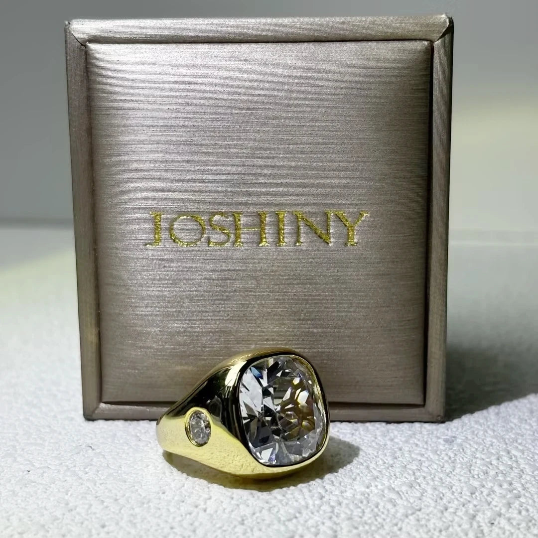 8 Ct Cushion Cut White Cubic Zirconia 925 Sterling Silver Ring-JOSHINY