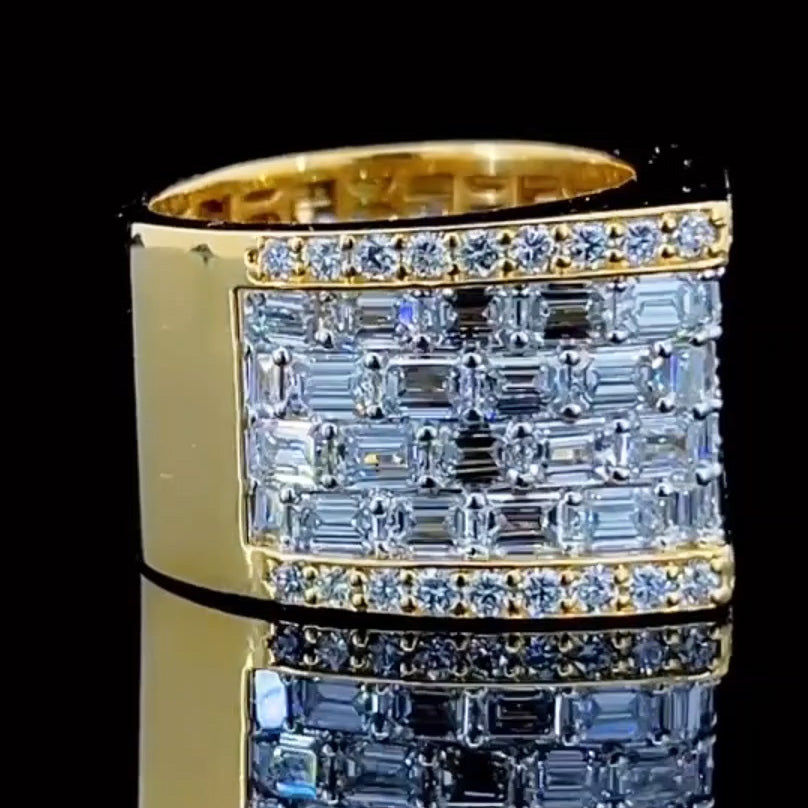 5.3ctw Rectangle Fashion Hip Hop Ring-JOSHINY