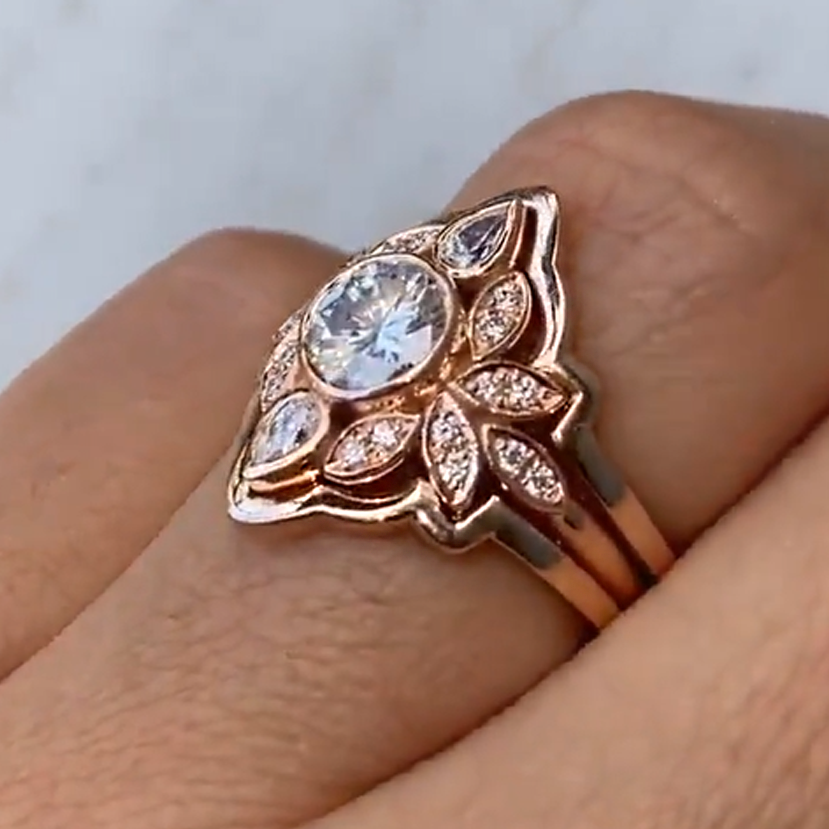 Exquisite 1.5 ctw Round & Pear Cut White Gemstone Engagement Ring -JOSHINY