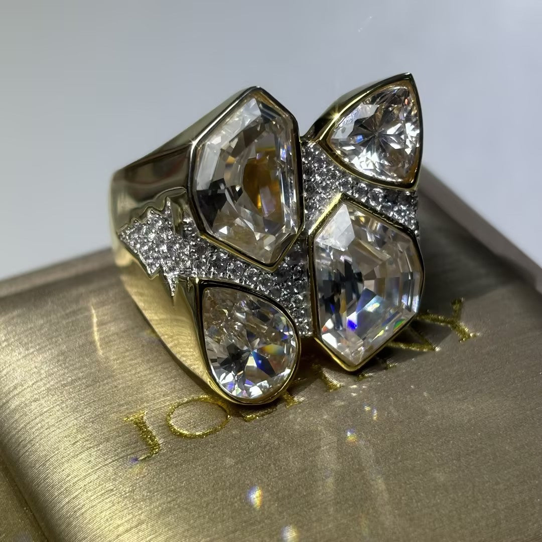 12ctw Mixed Cut 4 Stone Ring-JOSHINY