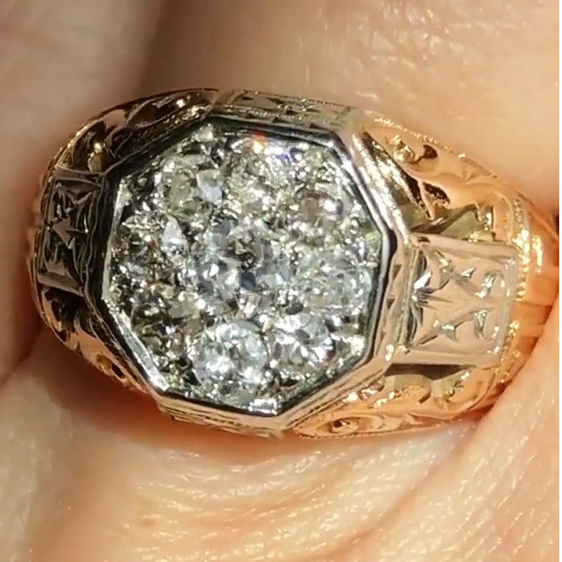 1.25ctw Old Mine Cut Art Deco Ring-JOSHINY