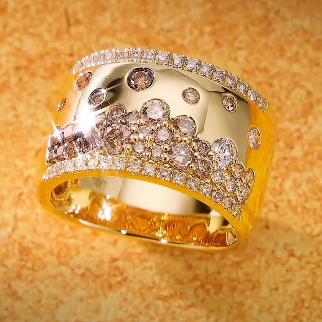 2.0ctw two color gemstone eternity wide band ring -JOSHINY