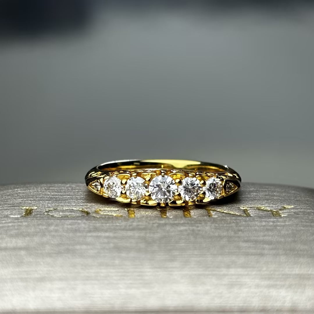 0.8Ctw Antique Five-Stone Ring-JOSHINY
