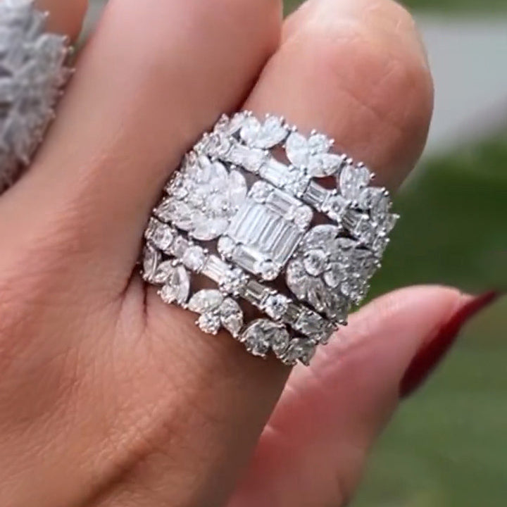 6ctw Multi-Cut A B Style Gemstone Ring -JOSHINY