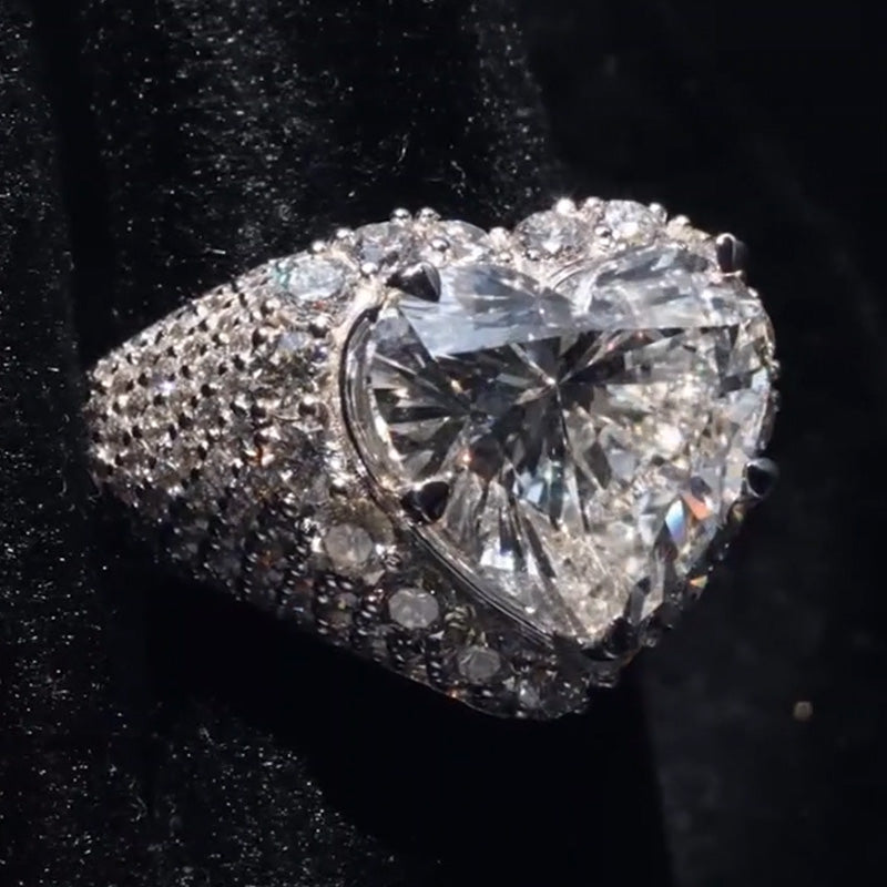 10.0ctw Beautiful Heart Gemstone Engagement Ring -JOSHINY