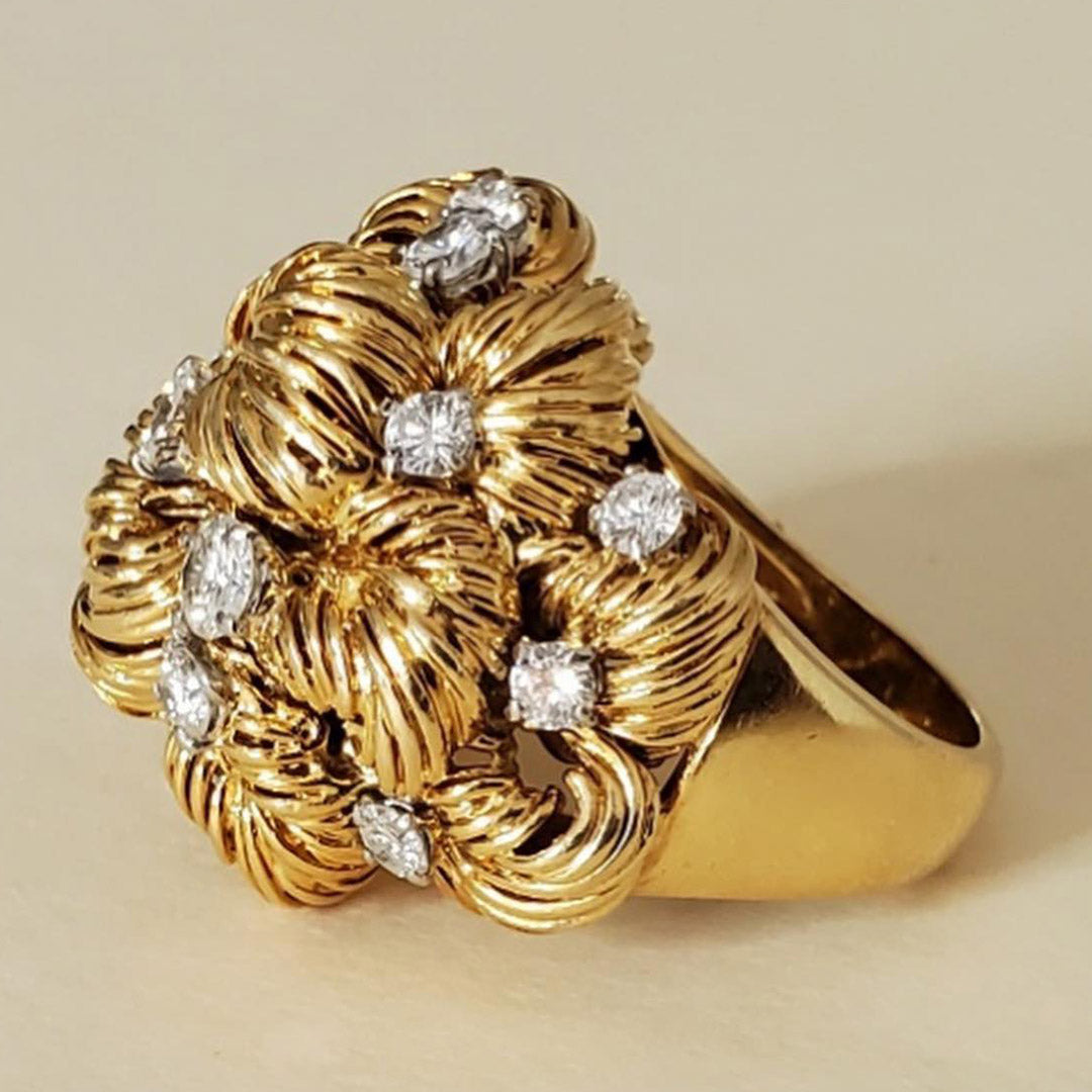 1.5ctw Round Cut Gemstone Gorgeous Cocktail Ring -JOSHINY