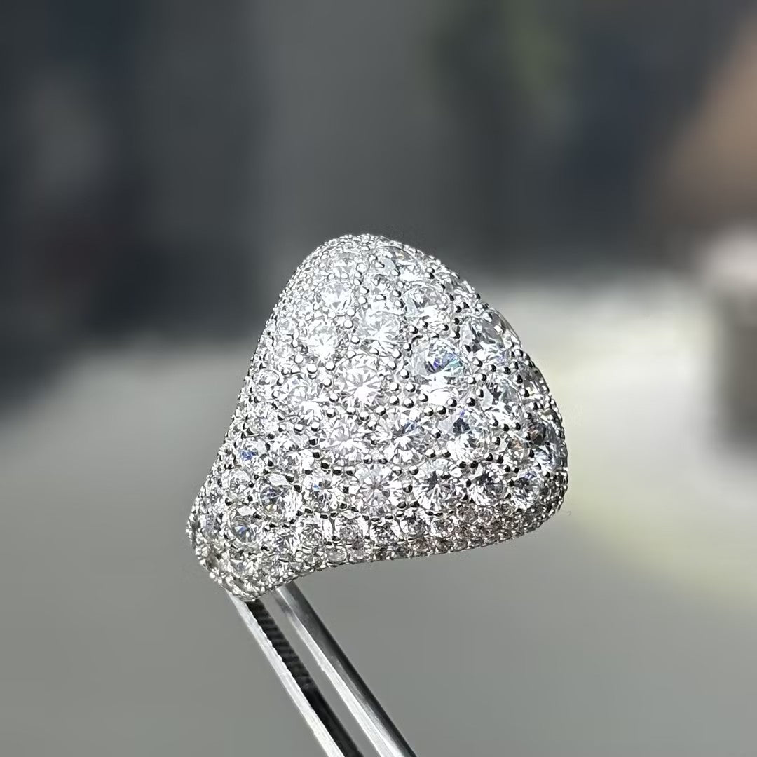 4.0Ctw Brilliant Cut Full-Set Dome Ring-JOSHINY