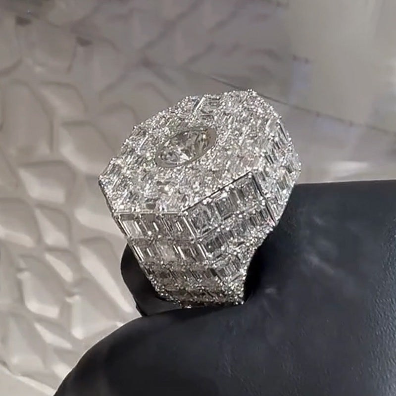 6.0ctw Round and Emerald Cut Luxury Pinky Ring-JOSHINY