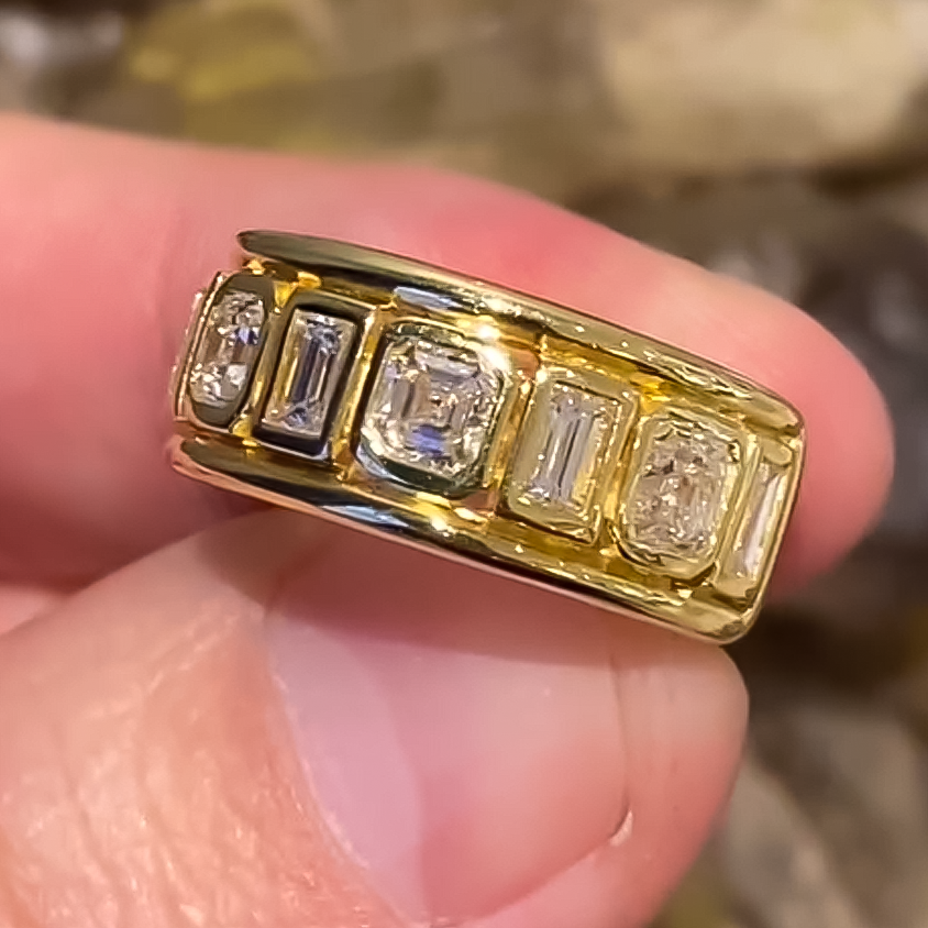 Classic 2 ctw Multi-Cut White Gemstone Multi-Stone Ring -JOSHINY