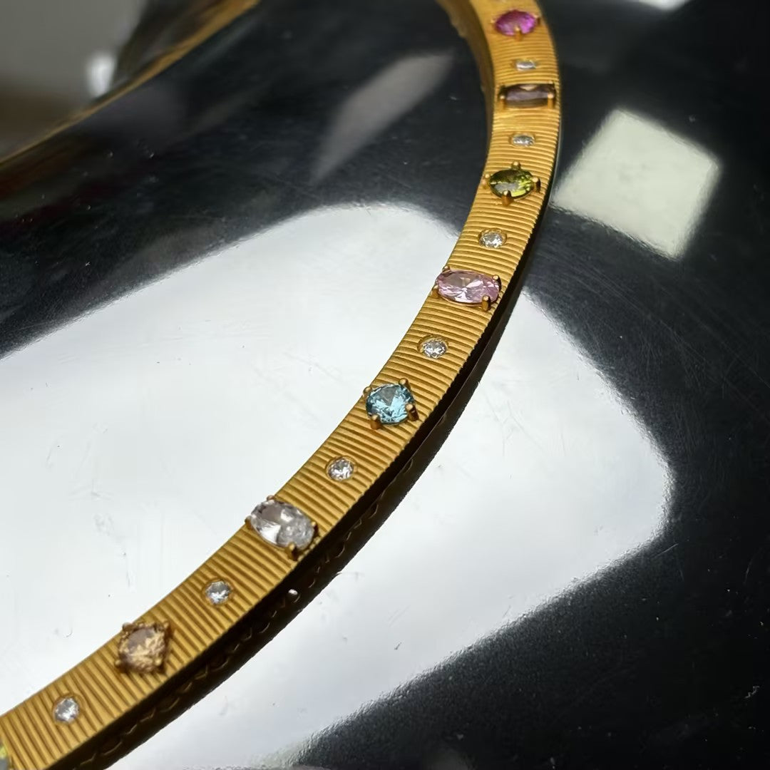 7Ctw Multi-color Gemstone Necklace-JOSHINY