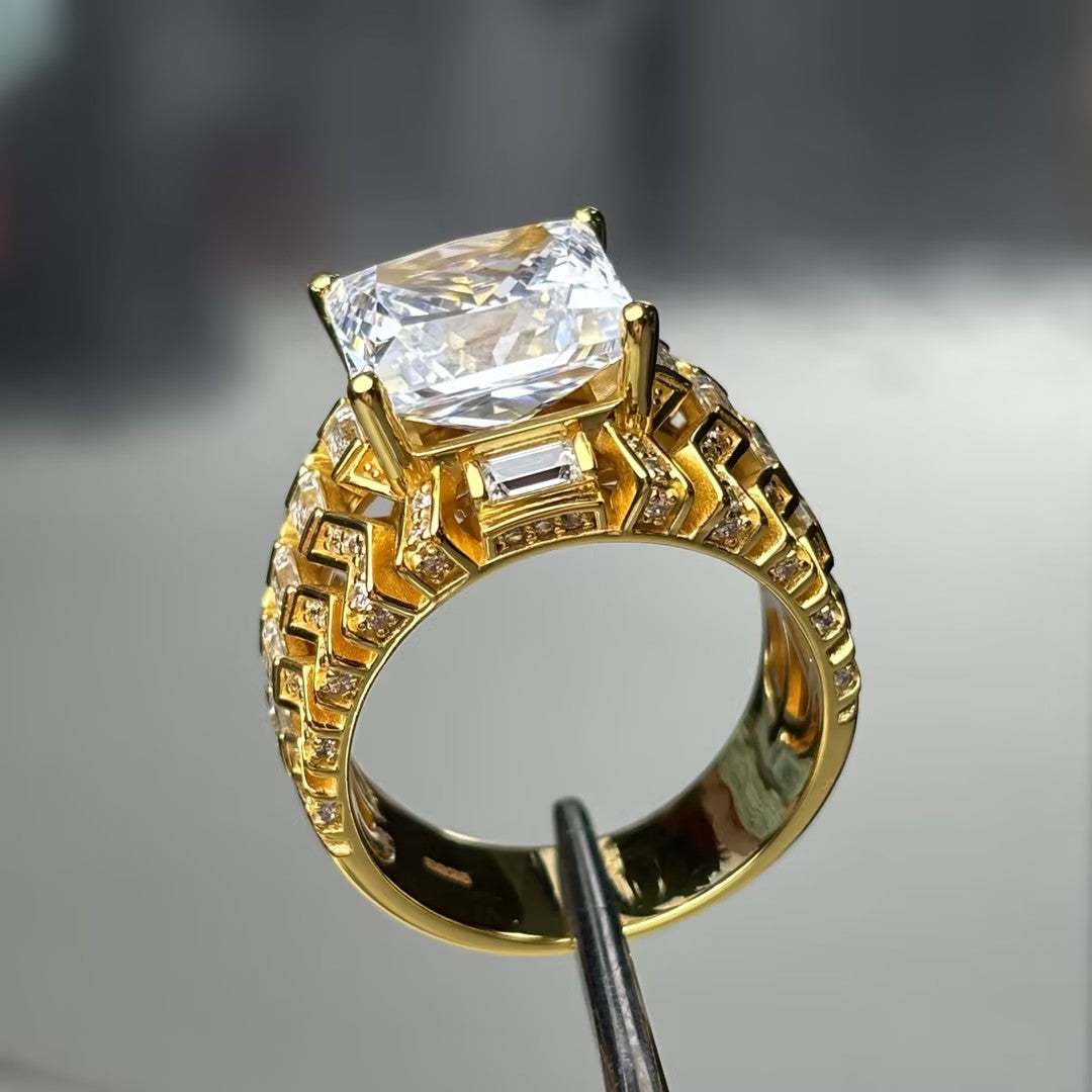 6.8Ctw Radiant Cut Openwork Engagement Ring-JOSHINY