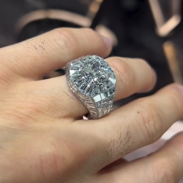 6ct Multi-Layered Hip Hop Gemstone Ring -JOSHINY