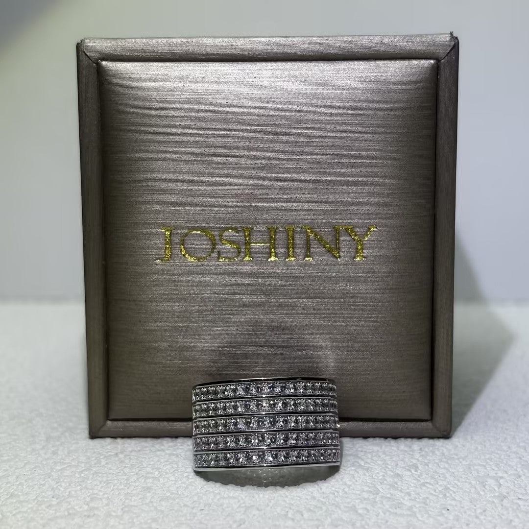3 Ctw Round Cut White Cubic Zirconia 925 Sterling Silver wide band-JOSHINY-JOSHINY