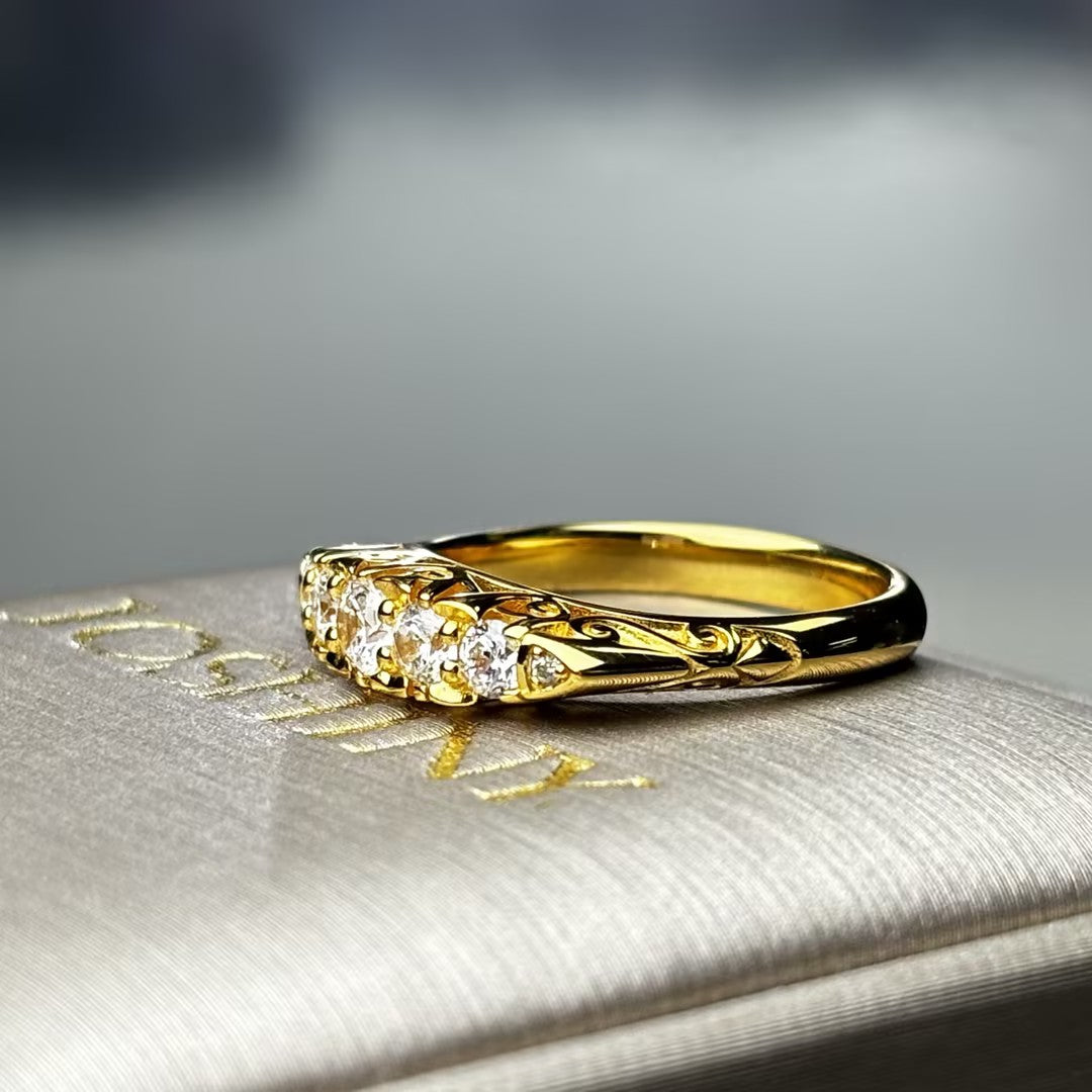 0.8Ctw Antique Five-Stone Ring-JOSHINY