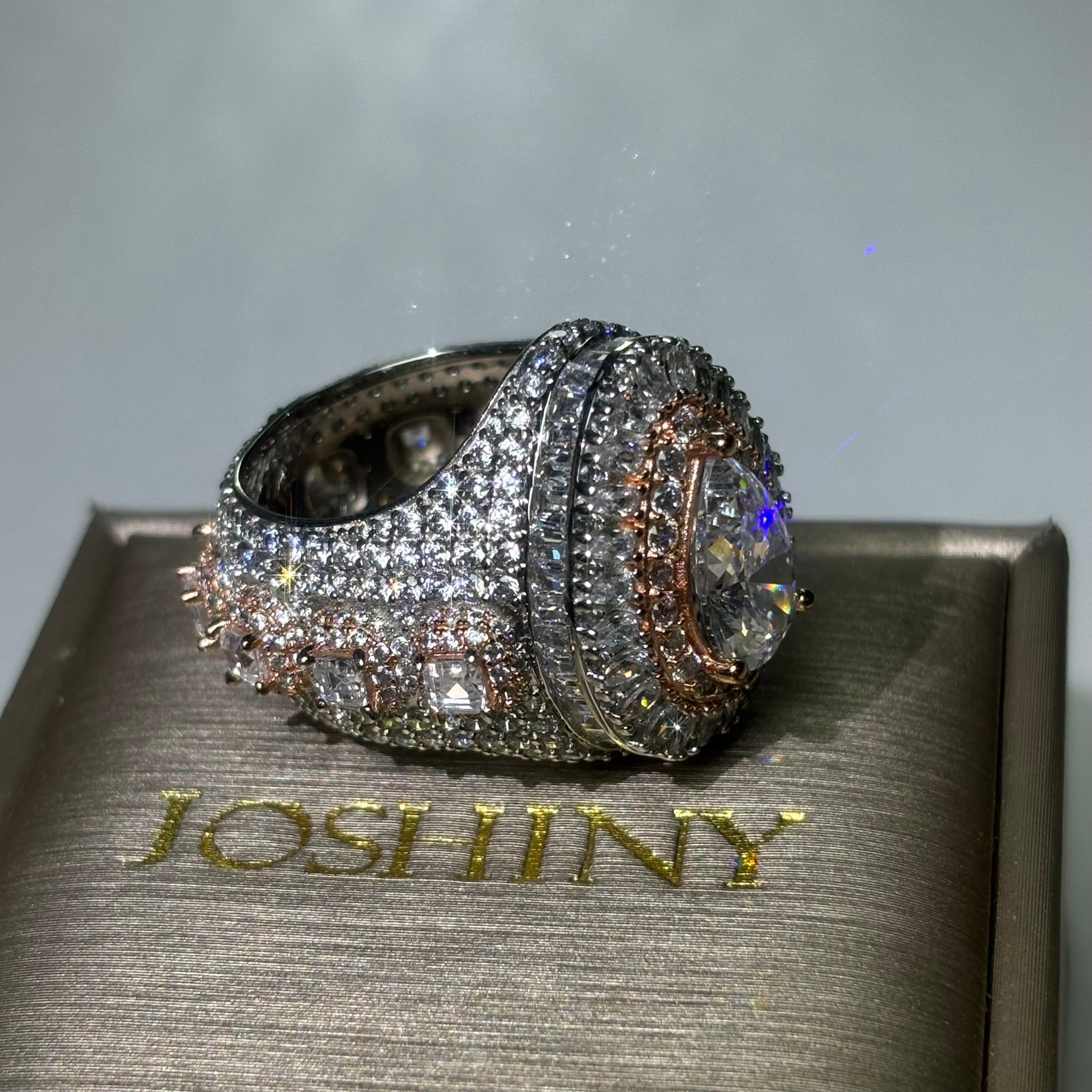 Luxury 10 ctw Pear Cut White Gemstone Full Set Ring -JOSHINY
