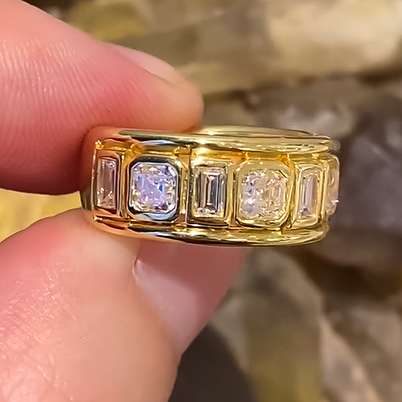 Classic 2 ctw Multi-Cut White Gemstone Multi-Stone Ring -JOSHINY