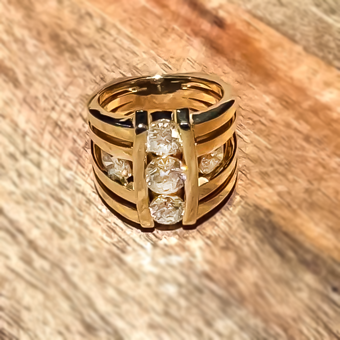 Fashion 4.2 ctw Round Cut White Gemstone Ring for Men and Women -JOSHINY