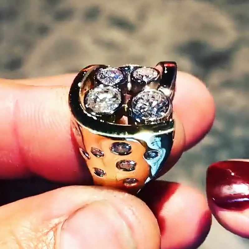 1.15ctw Round Cut Bezel Set Art Gallery Ring-JOSHINY