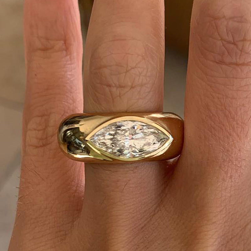 3.0ctw Marquise Cut Donut Eternity Ring -JOSHINY