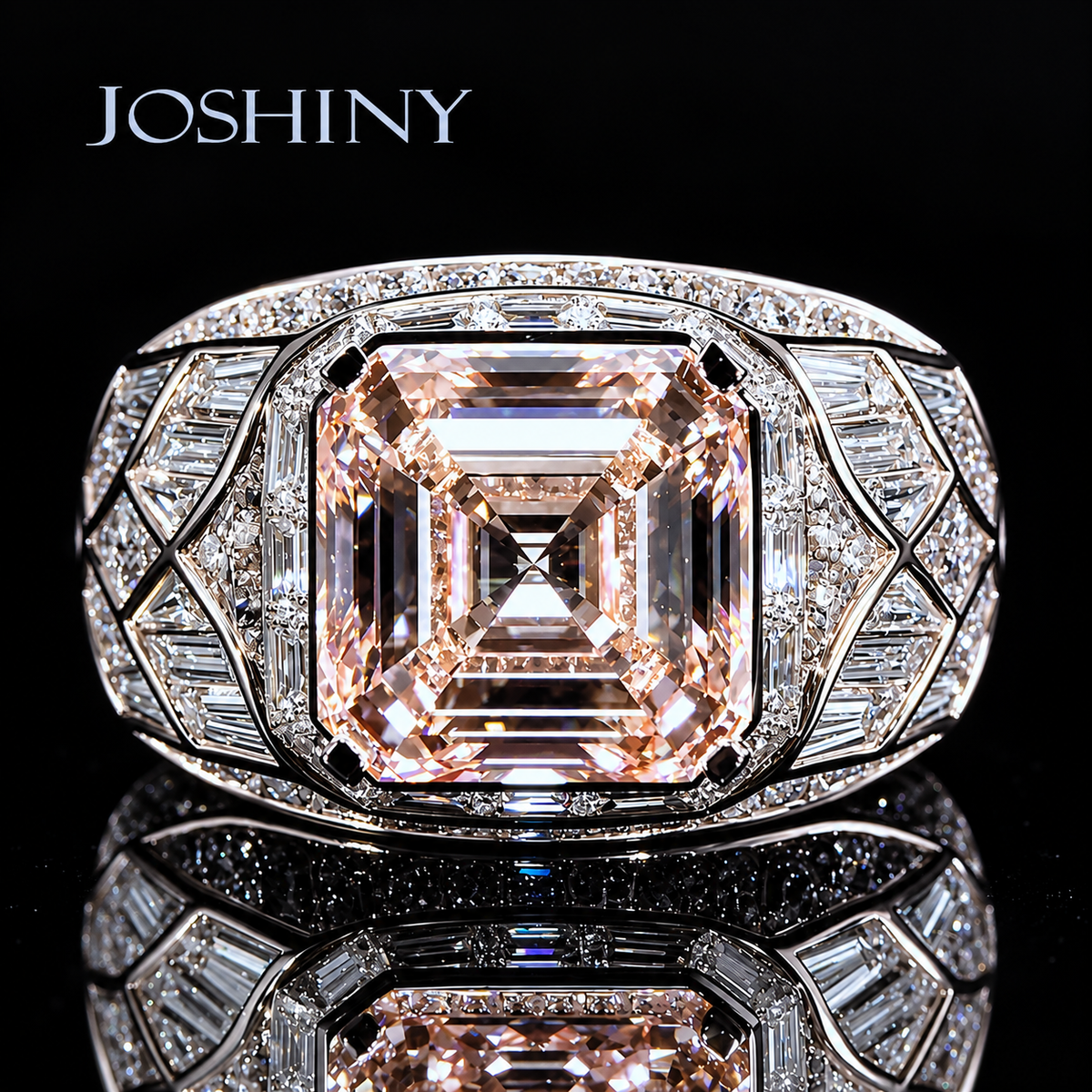 6CTW Cushion Cut Pink Cubic Zirconia Vintage 925 Silver Wedding Ring-joshiny