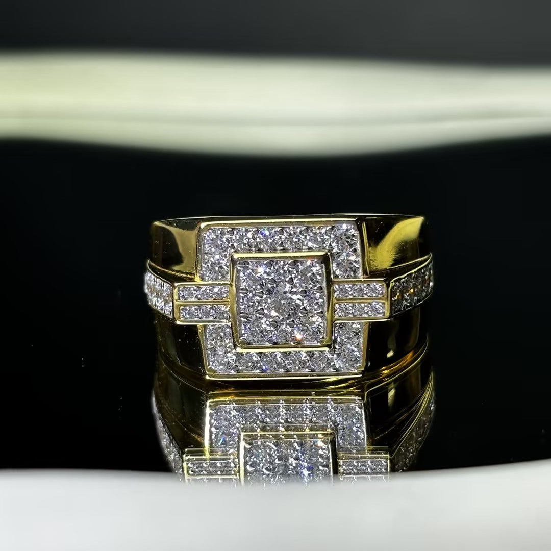 2 CTW Round Cut White Cubic Zirconia 925 Sterling Silve Fashion Ring -JOSHINY