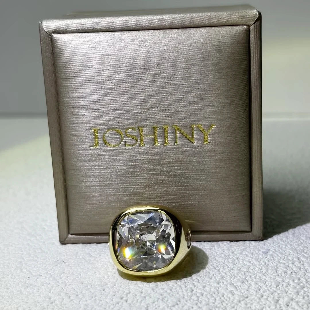 8 Ct Cushion Cut White Cubic Zirconia 925 Sterling Silver Ring-JOSHINY