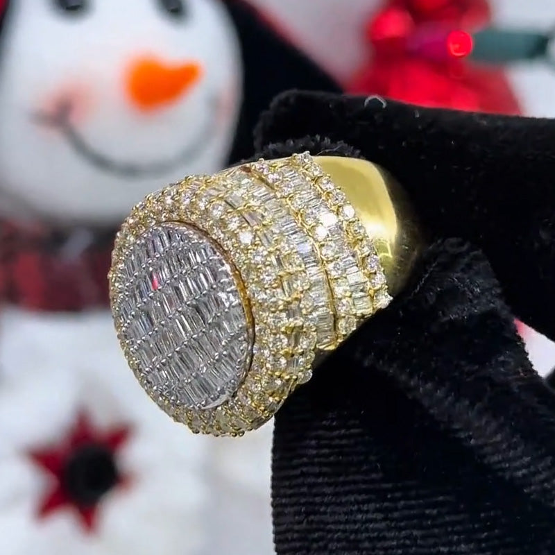 4.25ctw Round and Baguette Cut Luxury Customized Ring-JOSHINY