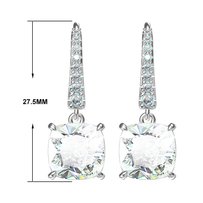 11ctw Delicate Cushion Cut Diamond Earrings -JOSHINY