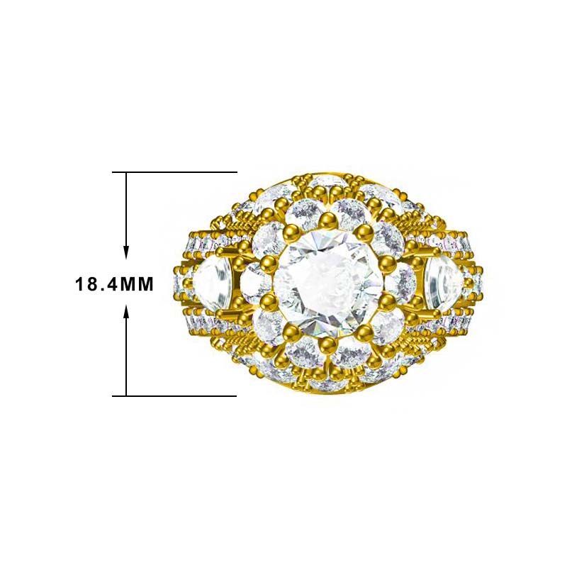 9 ctw Round Cut White Gemstone Luxury Ring -JOSHINY