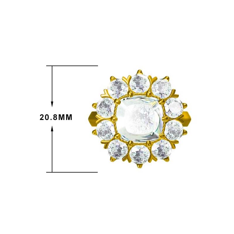 10 ctw Cushion Cut White Gemstone Vintage Ring-JOSHINY