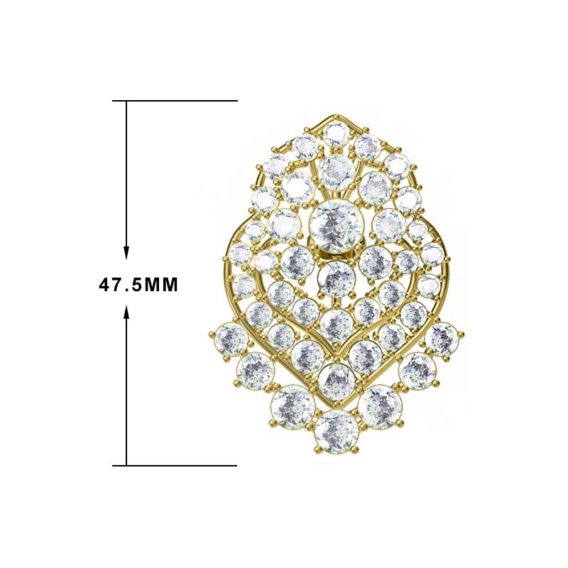 Gorgeous 9 ctw Round Cut White Gemstone Chandelier Earrings -JOSHINY