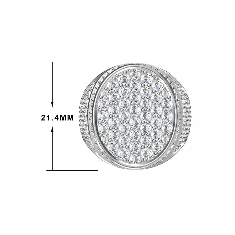 Deluxe 4 ctw Round Cut White Gemstone Full Set Seal Ring -JOSHINY