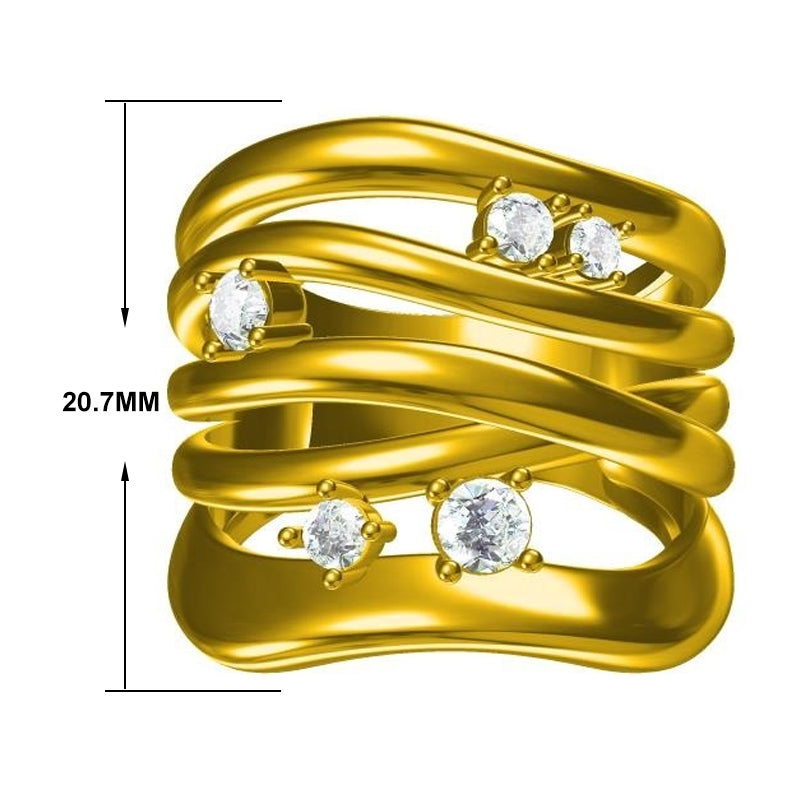 3ctw five stone wave ring -JOSHINY