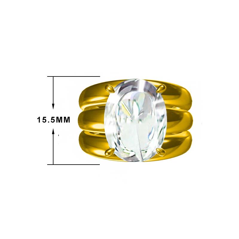 Stylish 10 ctw Oval Cut White Gemstone Engagement Ring -JOSHINY