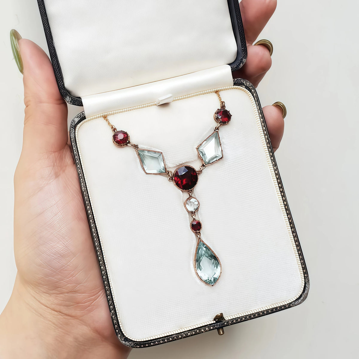 9CTW Pear Cut Blue Cubic Zirconia Minimalist 925 Silver Pendant Necklace-joshiny