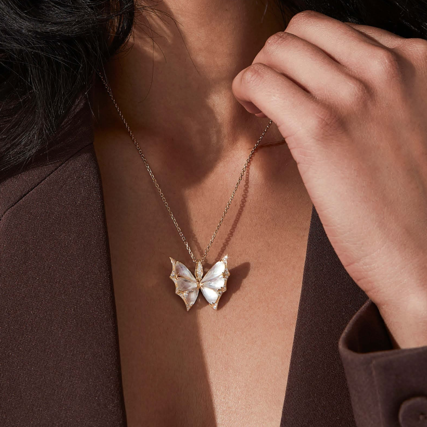 White Crystal Nightcrawler Ring, Necklace, and Earring Set-JOSHINY(Ring)