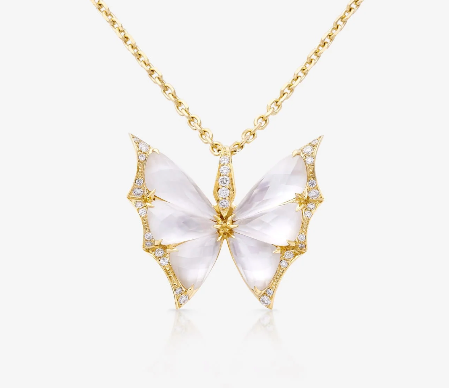 White Crystal Nightcrawler Ring, Necklace, and Earring Set-JOSHINY(Ring)