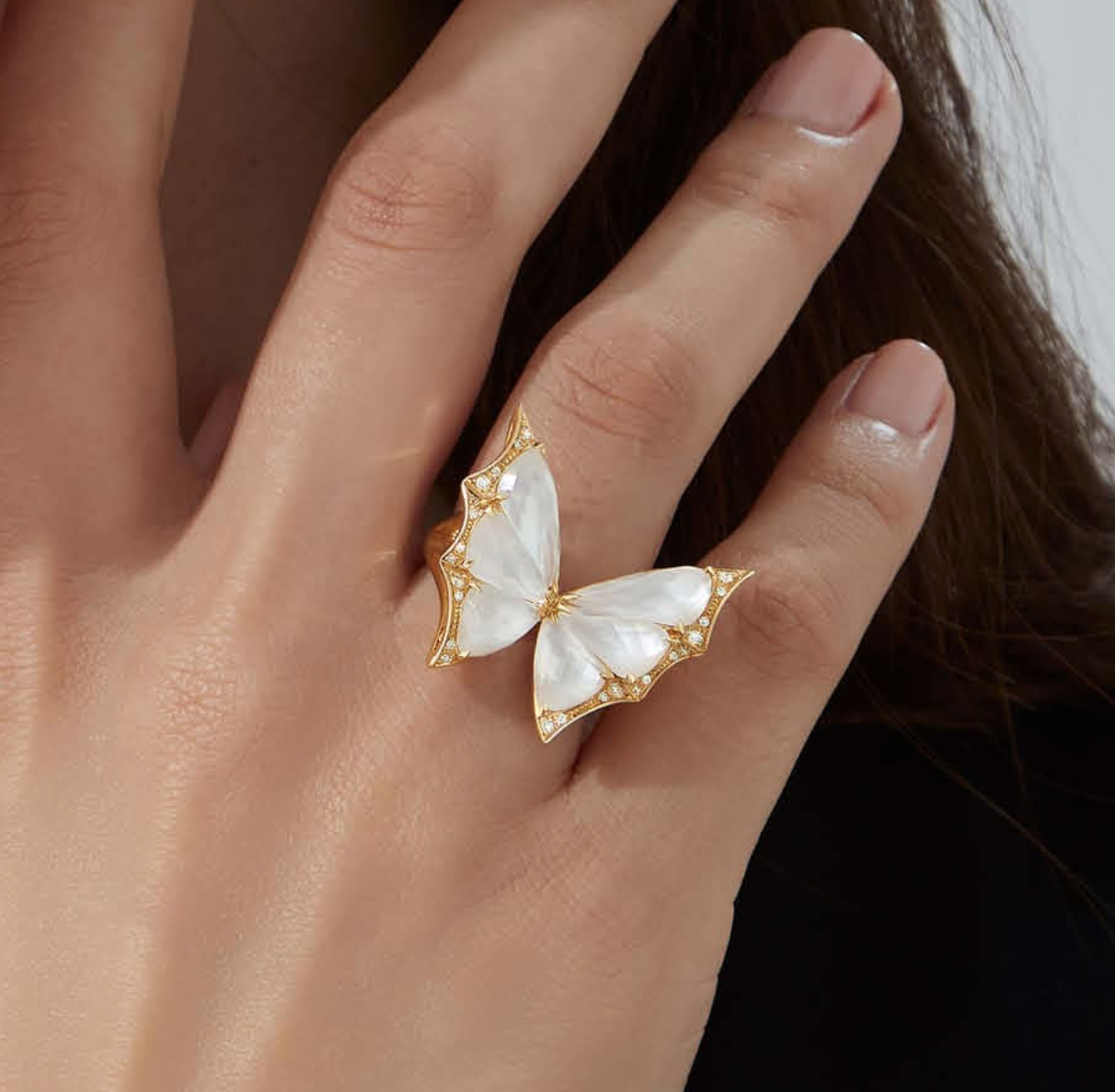 White Crystal Nightcrawler Ring, Necklace, and Earring Set-JOSHINY