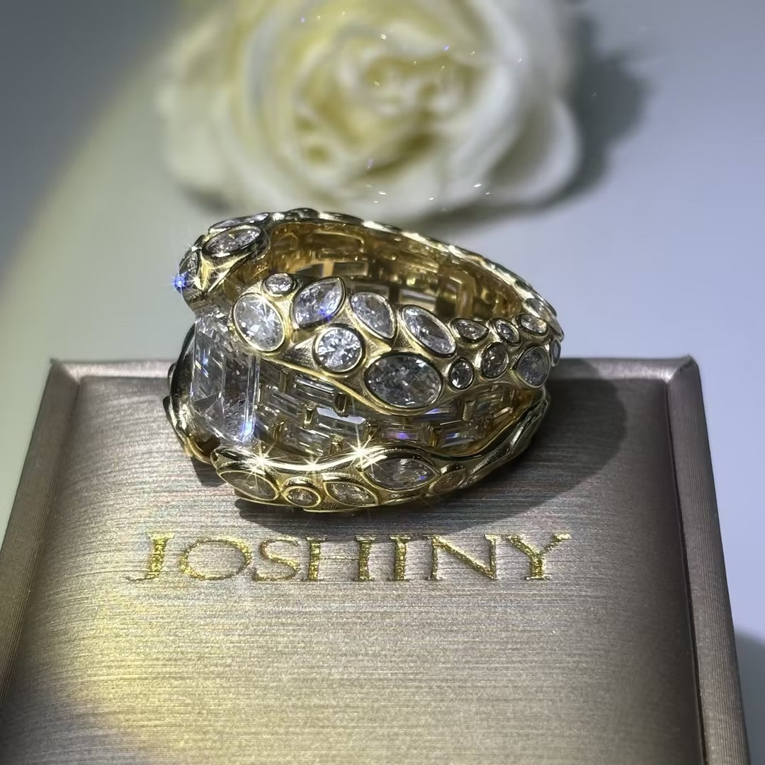 Mixed-cut Art Deco ring-JOSHINY