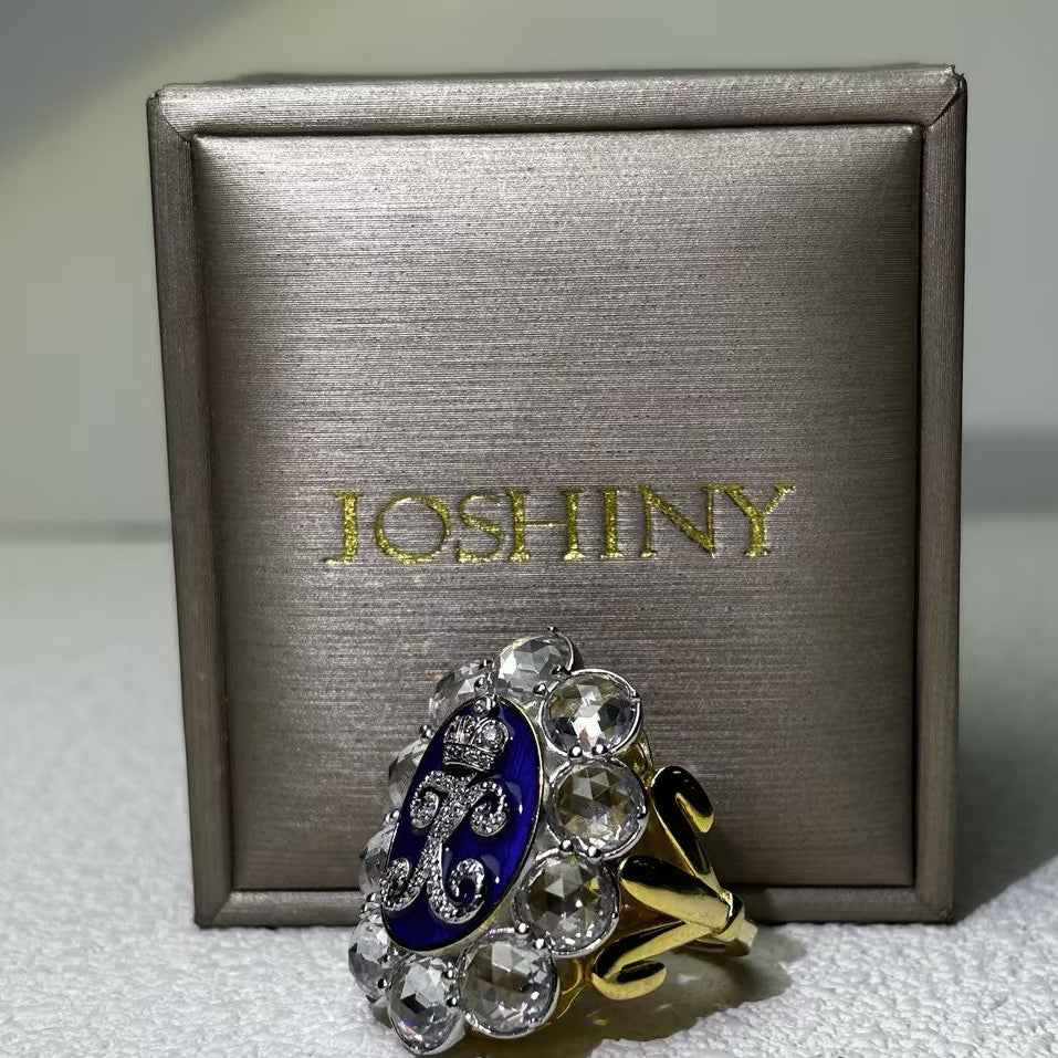 10 ctw Round Cut White Cubic Zirconia 925 Sterling Silver Ring - JOSHINY