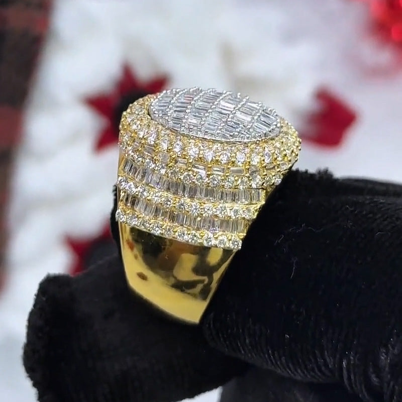 4.25ctw Round and Baguette Cut Luxury Customized Ring-JOSHINY