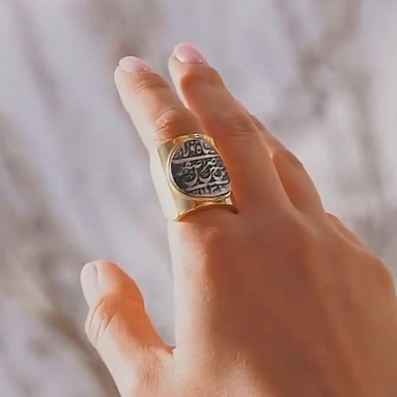 Two-color gold-plated wide band -JOSHINY