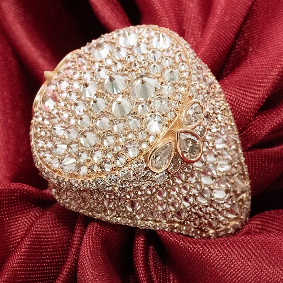 Unique 7 ctw Round & Pear Cut White Gemstone Full Set Ring -JOSHINY