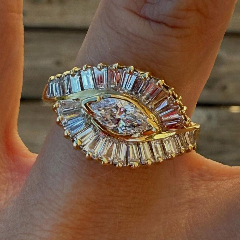 3.3ctw Marquise Cut Ballet Ring-JOSHINY